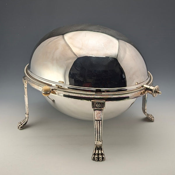 1900 British antique silver plate breakfast dish WALKER & HALL